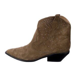 NWOB Sigerson Morrison Tira Suede Studded Western Ankle Boots